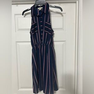 Navy, red, white stripe dress Size M